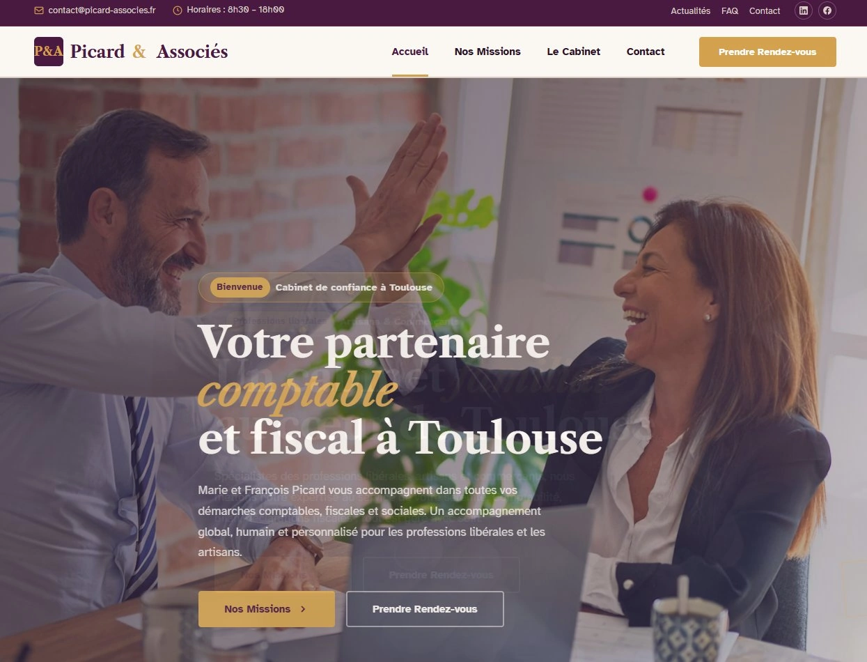 Site web contabilista certificado — página serviços